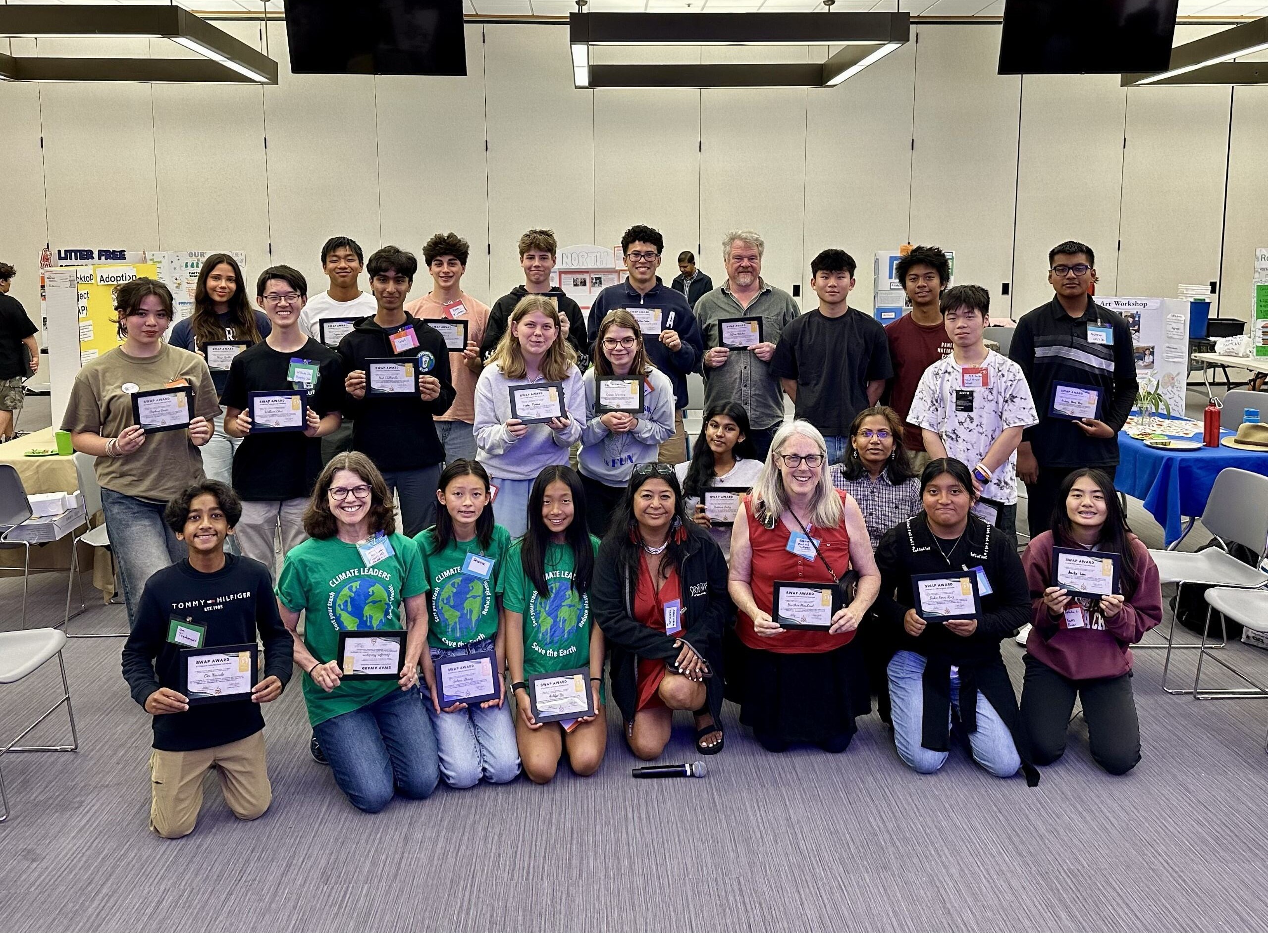 SWAP students posing with their awards