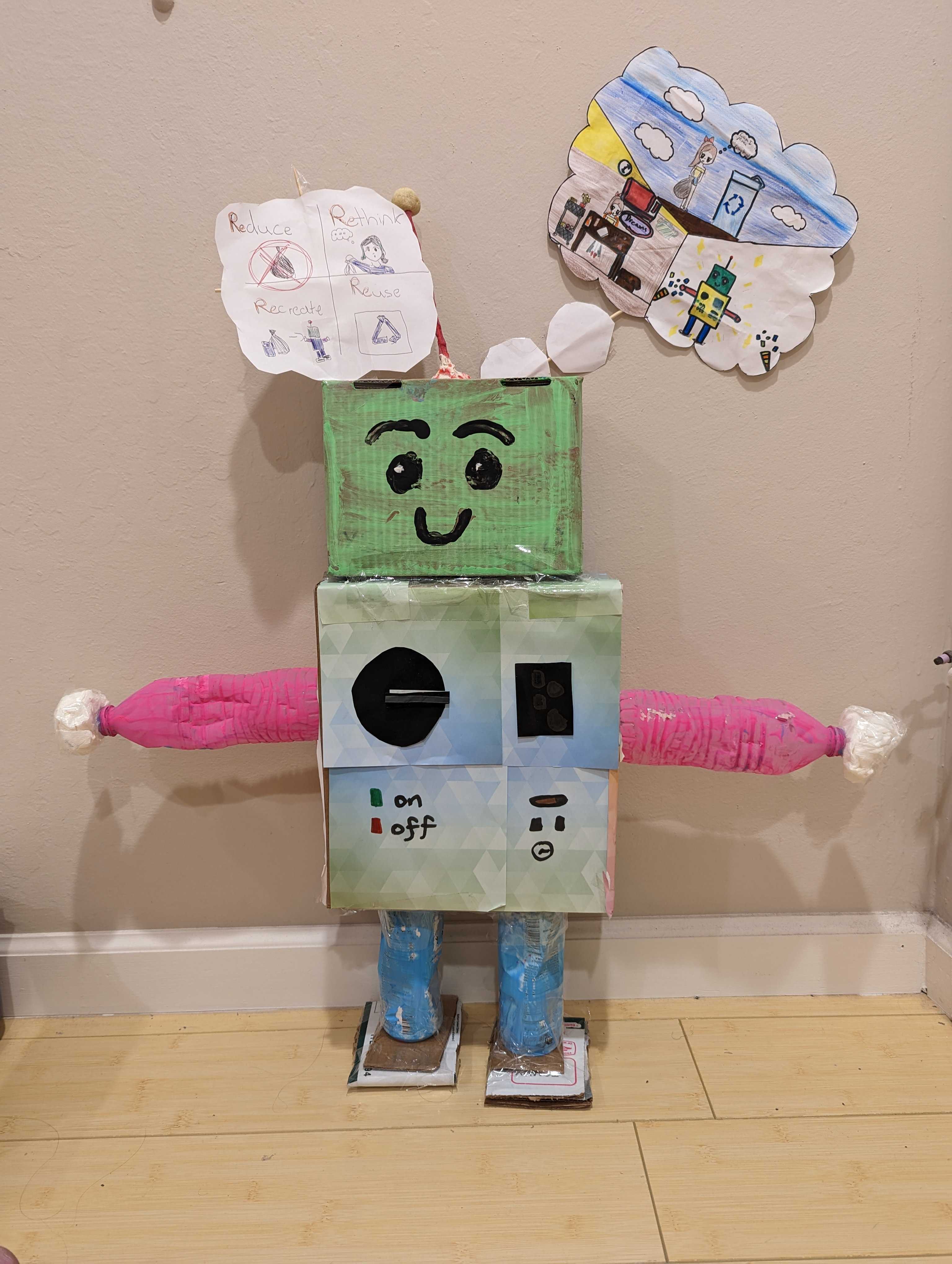 A cardboard robot