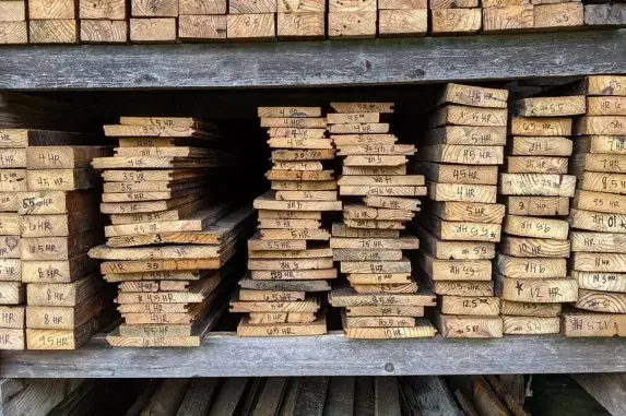 stacks of reclaimed wood