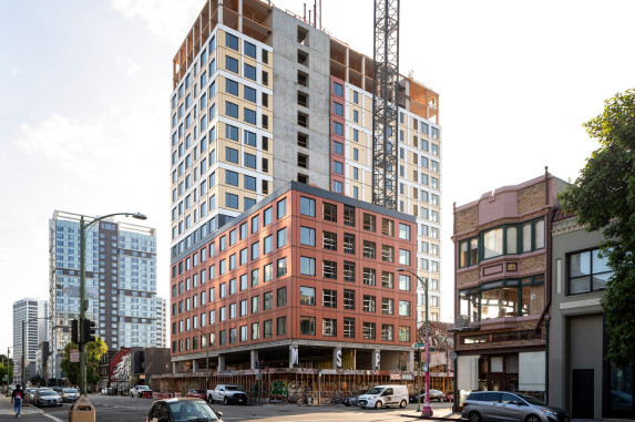 Photo of building using mass timber construction