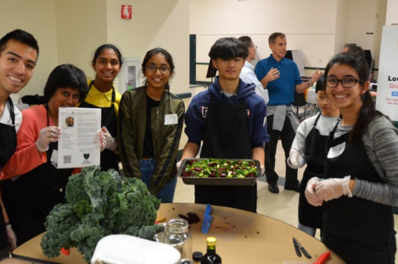 students with their food waste reduction project