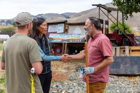 Two people handshaking