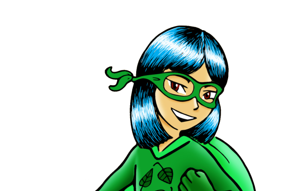 Action hero Rot Girl and her sidekick Wiggle E Worm