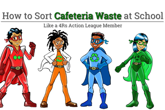 4Rs Action Heroes and Title Banner of Video