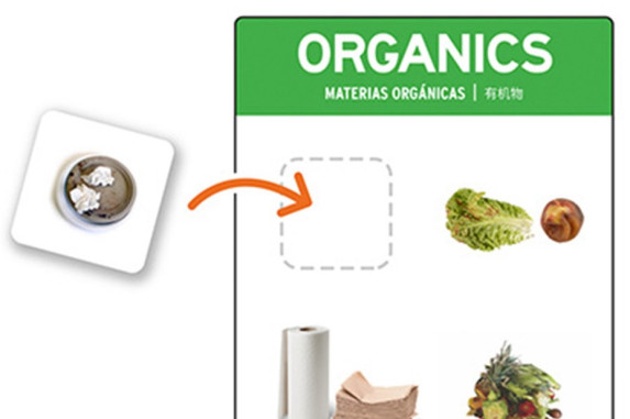 A graphic showing a customizable organics sign